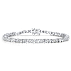 Natural Diamond Tennis Bracelet in 9K White Gold | 6.00Ct Tennis Bracelet | Prong Set with Box Lock