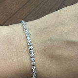 2.0Ct Lab Grown Diamond Round Cut Bezel Set Diamond Tennis Bracelet in 9K White Gold