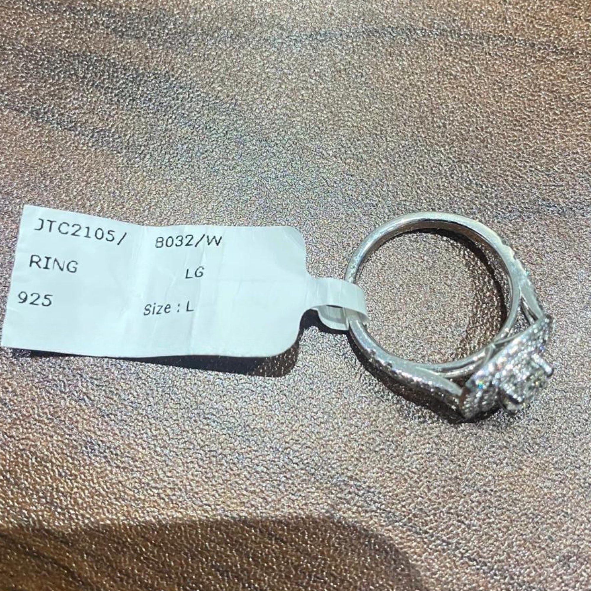 Bague de fiançailles avec halo de diamants ronds de laboratoire - argent 925 - DE/VS