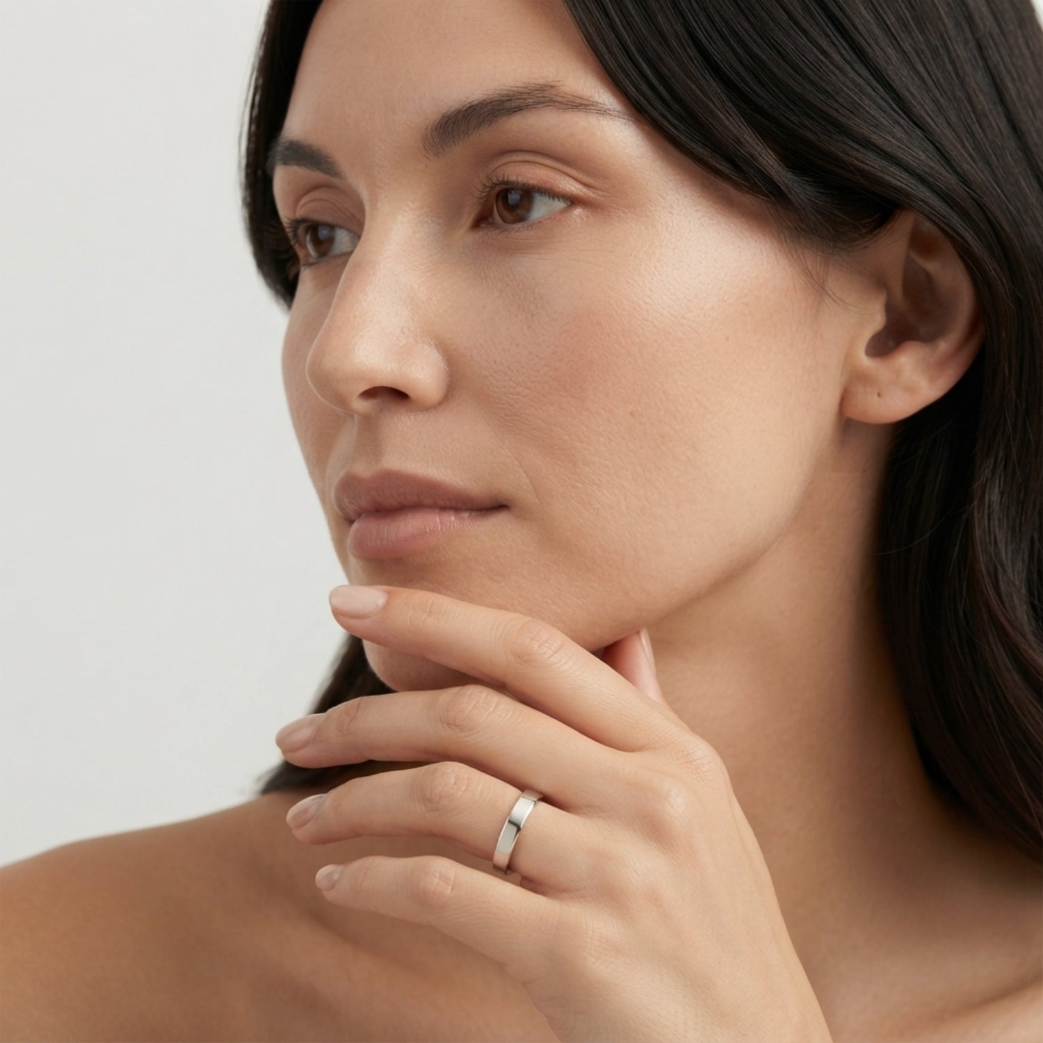 Flat Court Shape Plain Wedding Band for Women | UK Hallmarked Gold & Platinum Ring