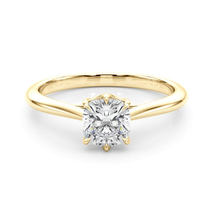 IGI Lab-Grown Cushion Diamond 6 Prong Solitaire Engagement Ring, D Color VVS Clarity