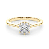 IGI Lab-Grown Cushion Diamond 6 Prong Solitaire Engagement Ring, D Color VVS Clarity