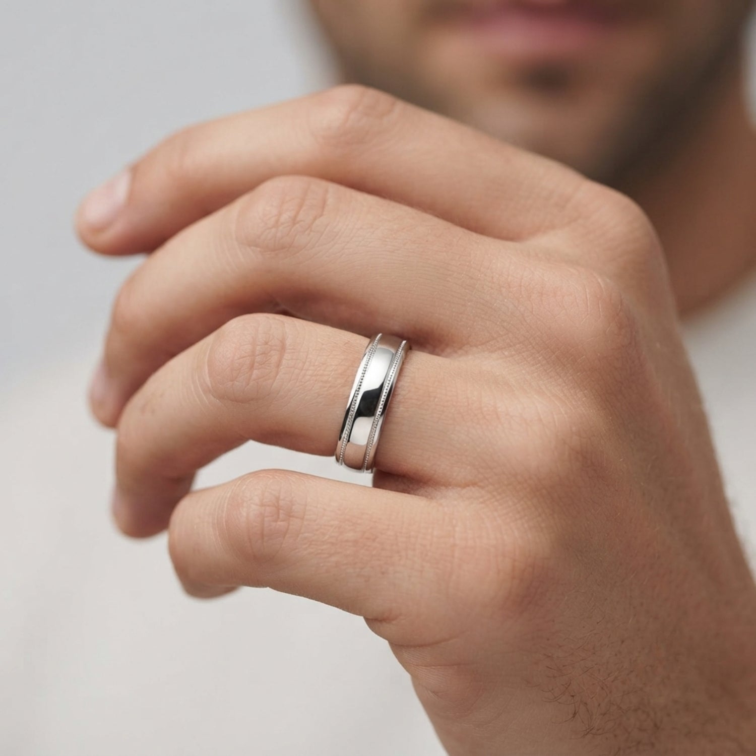 5mm-8mm Standard Weight Men's Gold Band