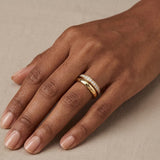 Duo Curve Stacking Lab Diamond Ring 0.26ct in 18K Gold Vermeil