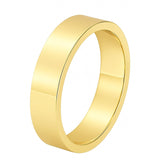 Alliance plate et simple pour femme | Bague en or et platine poinçonnée au Royaume-Uni