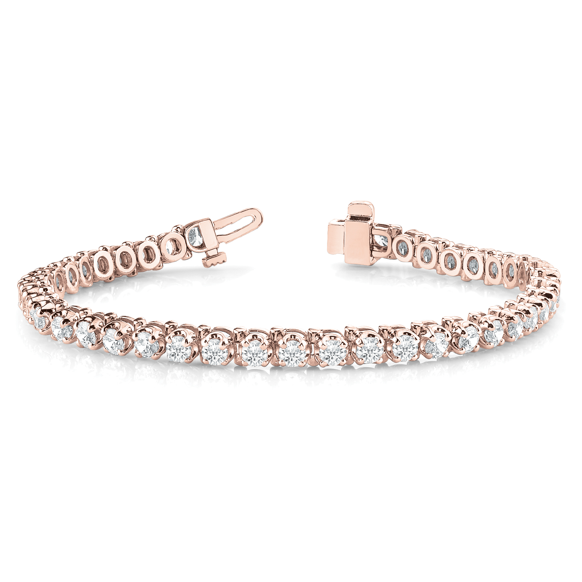 5.00Ct Lab Grown or Natural Diamond Round Cut Tennis Bracelet in Gold & Platinum