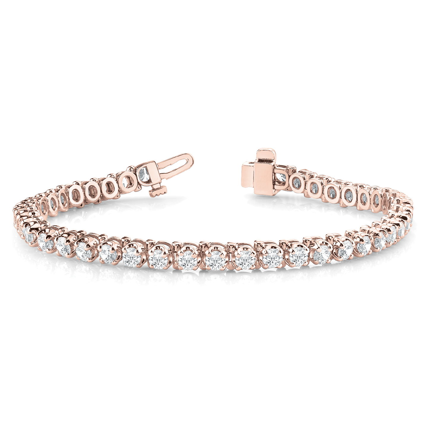 Lab Grown or Natural Diamond Round Cut Tennis Bracelet in 9K Solid Gold