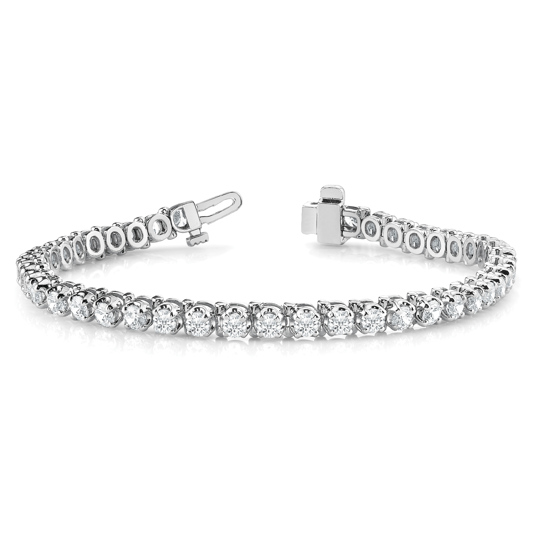 5.00Ct Lab Grown or Natural Diamond Round Cut Tennis Bracelet in Gold & Platinum