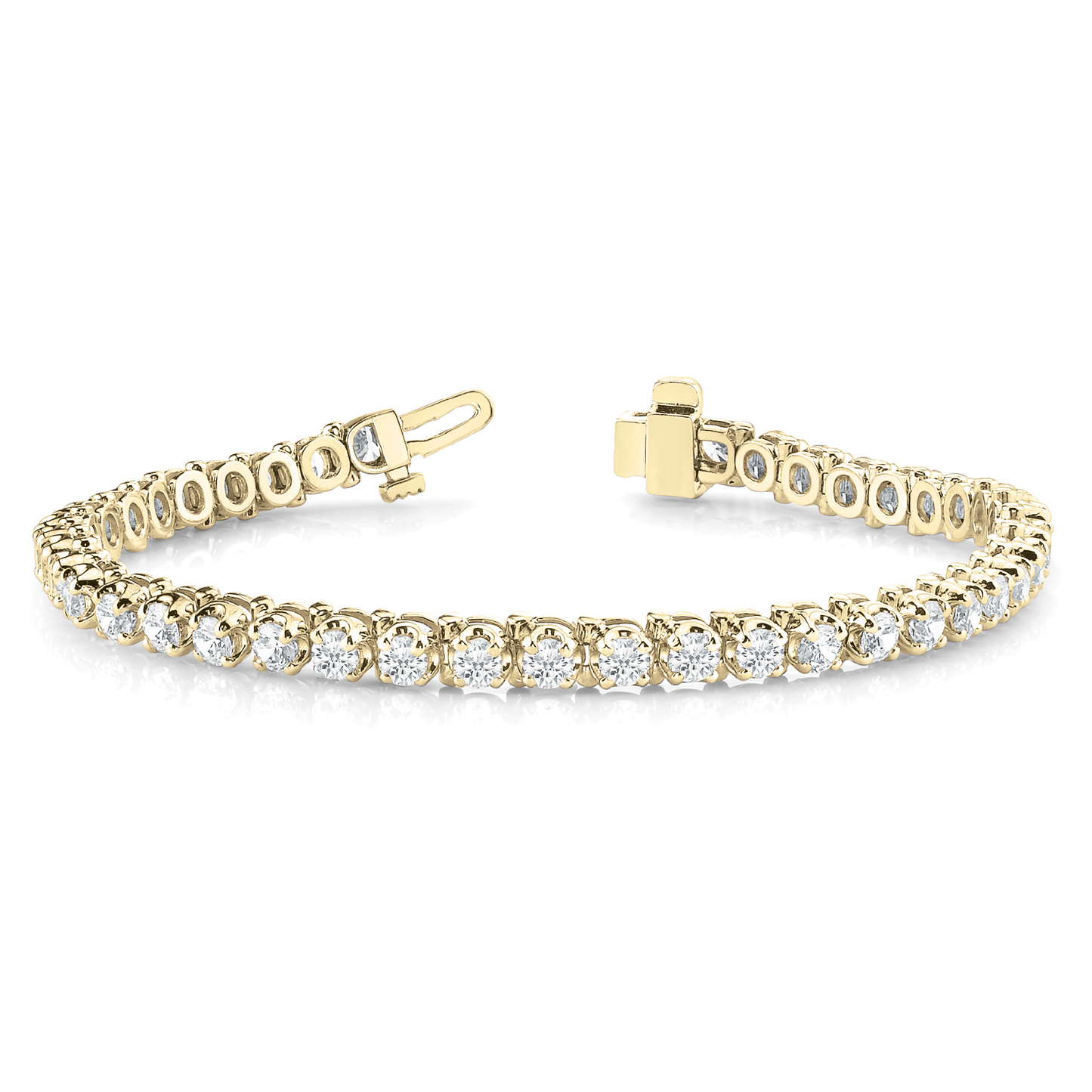 Lab Grown or Natural Diamond Round Cut Tennis Bracelet in 9K Solid Gold