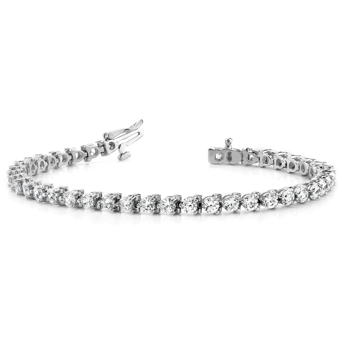 Prong Set Lab Diamond Tennis Bracelet for Women in Gold & Platinum | UK Hallmarked