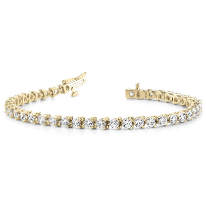 Luxury Tennis Bracelet Round Cut Diamond in 18K Solid Gold or Platinum