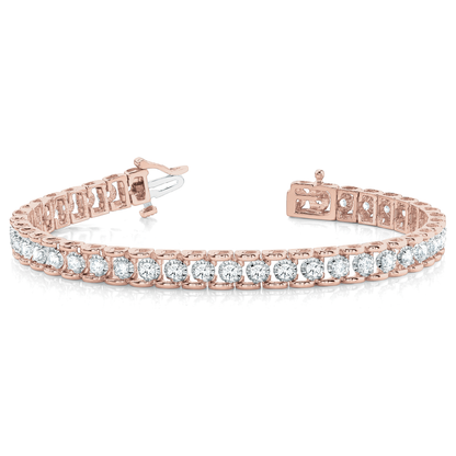 Classic Round Cut Diamond Tennis Bracelet in 9K/18K Gold and Platinum