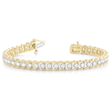 Round Cut Prong Set Diamond Tennis Bracelet in 9K/18K Gold and Platinum