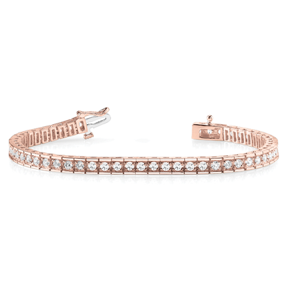 Hallmarked Round Cut Diamond Tennis Bracelet in Lab Grown or Natural Diamonds