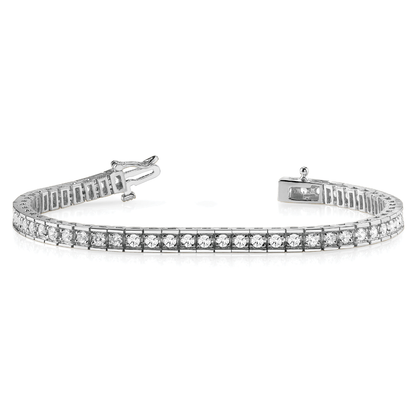 Hallmarked Round Cut Diamond Tennis Bracelet in Lab Grown or Natural Diamonds