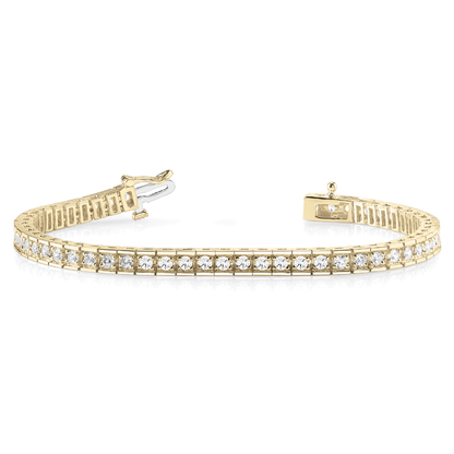Hallmarked Round Cut Diamond Tennis Bracelet in Lab Grown or Natural Diamonds