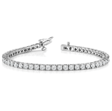 Bracelet tennis de luxe en or et platine, serti de diamants de laboratoire taille ronde de 2,50 à 8,00 carats.