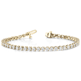 Natural and Lab Grown Diamond Round Cut Tennis Bracelet in 9K Solid Gold