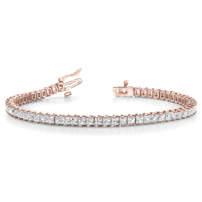 Princess Diamond Tennis Bracelet in 9K/18K Gold & Platinum Hallmarked