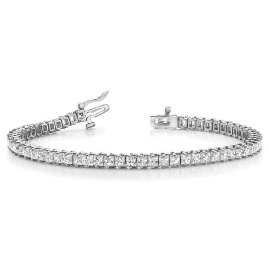 Princess Diamond Tennis Bracelet in 9K/18K Gold & Platinum Hallmarked