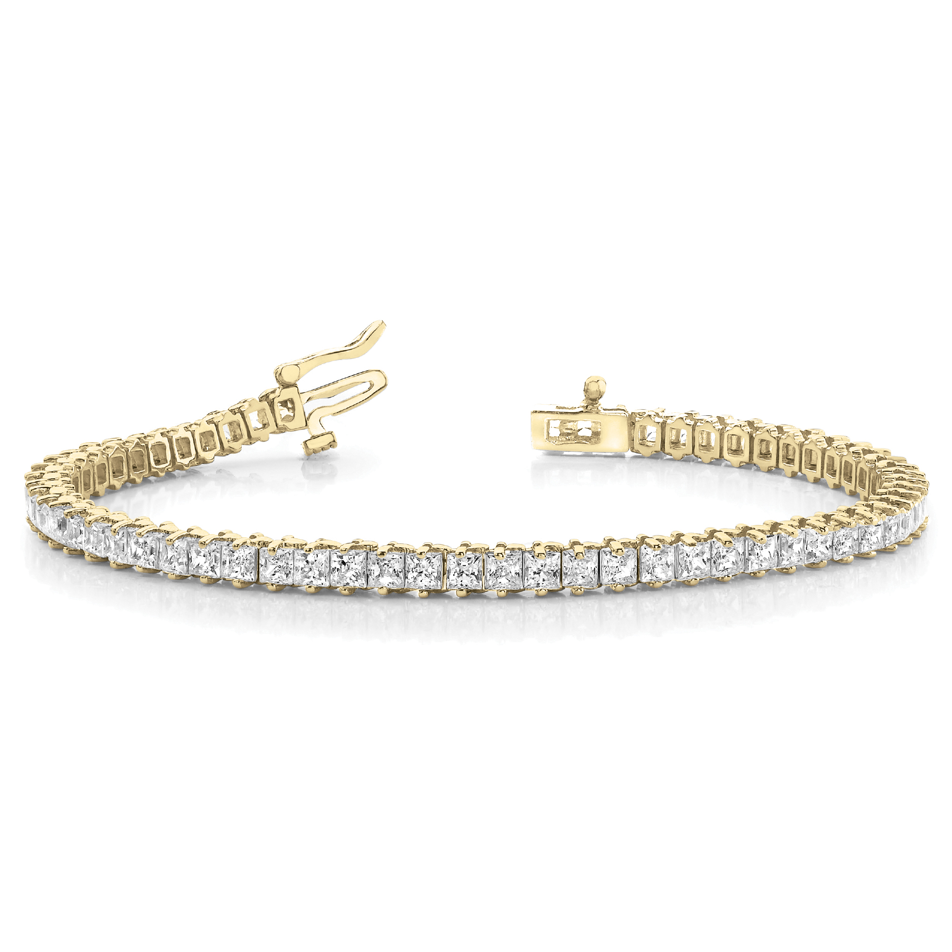 Princess Cut Diamond Tennis Bracelet in 9K/18K Gold & Platinum Hallmarked