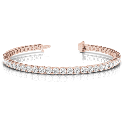 Classic Round Cut Diamond Tennis Bracelet in 9K Solid Gold