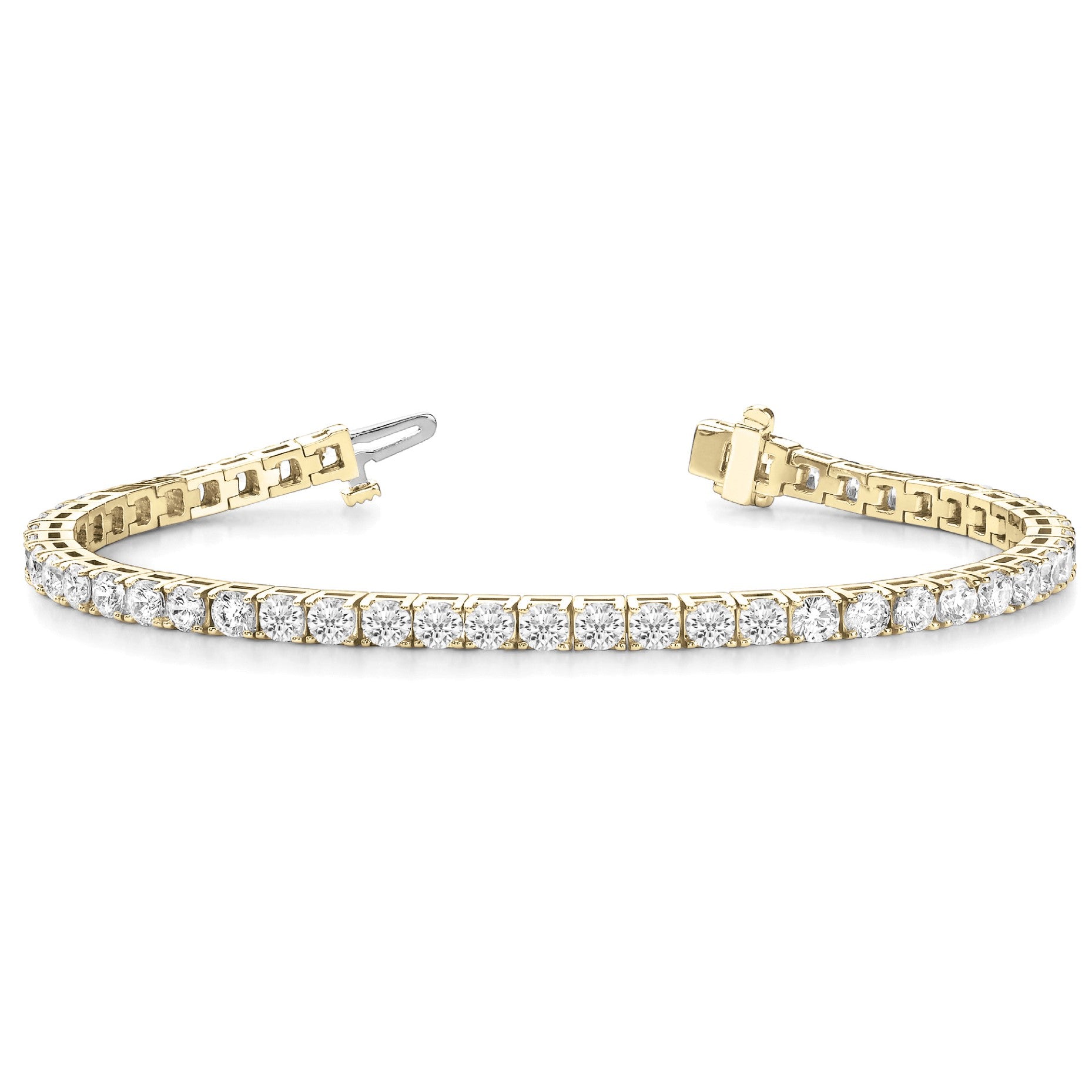 2.50Ct to 8.00Ct Round Cut Lab Grown Diamond Tennis Bracelet in 9K Solid Gold