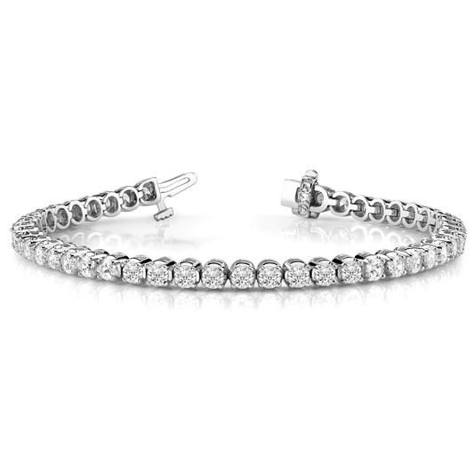Round Cut Lab Grown Diamond Tennis Bracelet for Women in Gold & Platinum