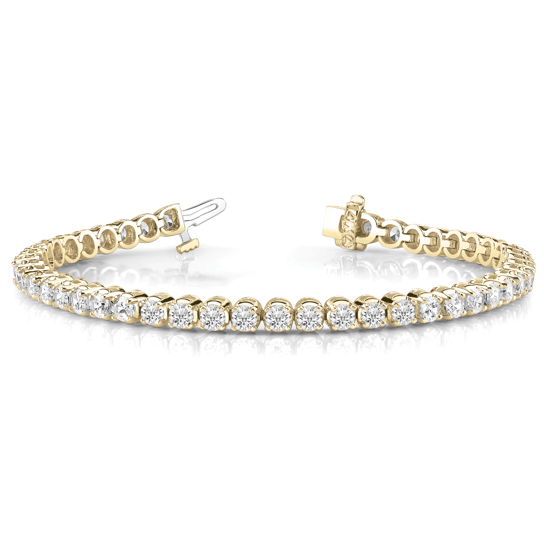 2.50Ct to 8.00Ct Round Cut Lab Grown Diamond Tennis Bracelet for Women in Gold