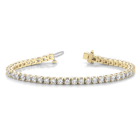 Round Diamond Tennis Bracelet in Gold or Platinum | Lab & Natural | Box Clasp