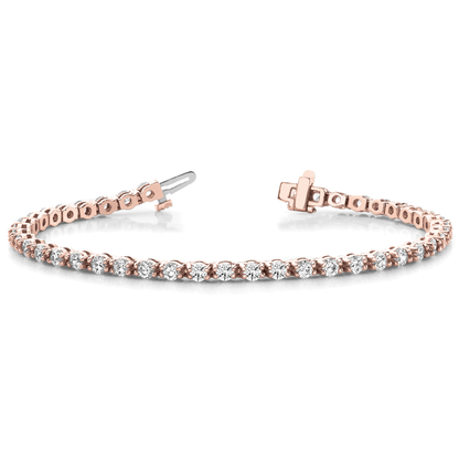 Beaded Tennis Bracelet Round Cut Lab or Natural Diamond in 9K Solid Gold