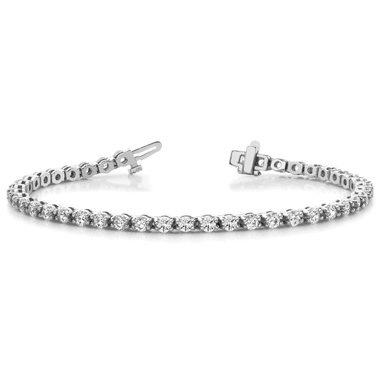 Beaded Tennis Bracelet Round Cut Lab or Natural Diamond in 9K Solid Gold