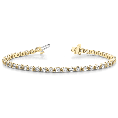 Beaded Tennis Bracelet Round Cut Lab or Natural Diamond in 9K Solid Gold