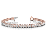 Natural or Lab Grown Diamond Tennis Bracelet in 18K Gold and Platinum UK Made