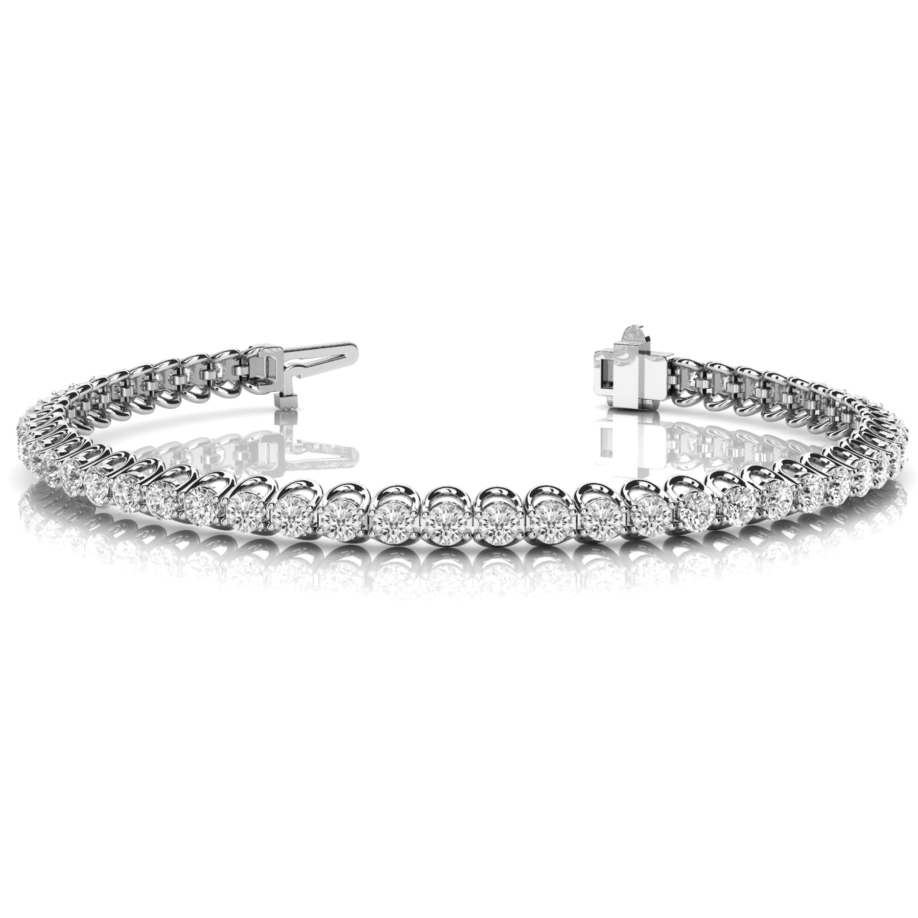Natural or Lab Grown Diamond Tennis Bracelet in 18K Gold and Platinum UK Made