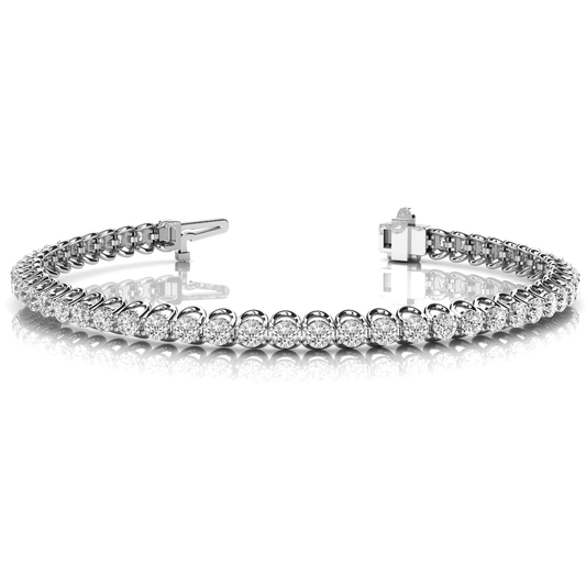 Natural or Lab Grown Diamond Tennis Bracelet in 18K Gold and Platinum Hallmarked