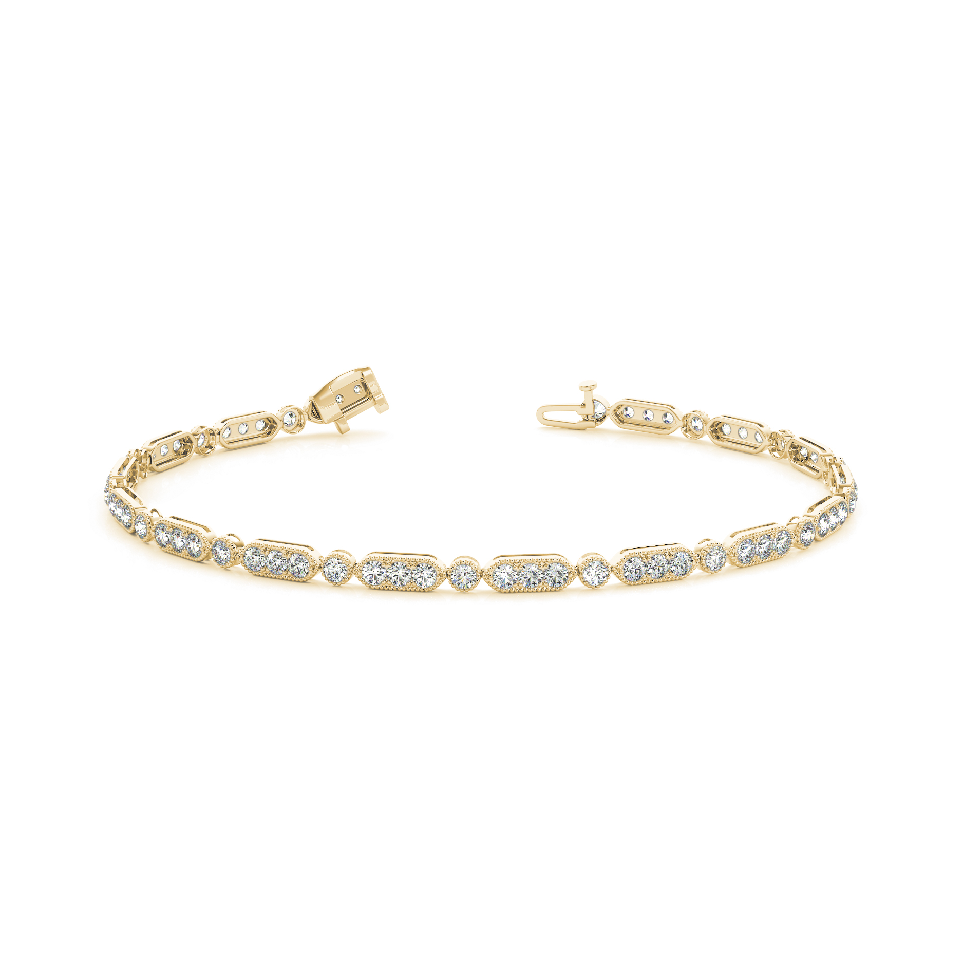 Luxury Diamond Tennis Bracelet with Round Cut Diamonds in Gold & Platinum