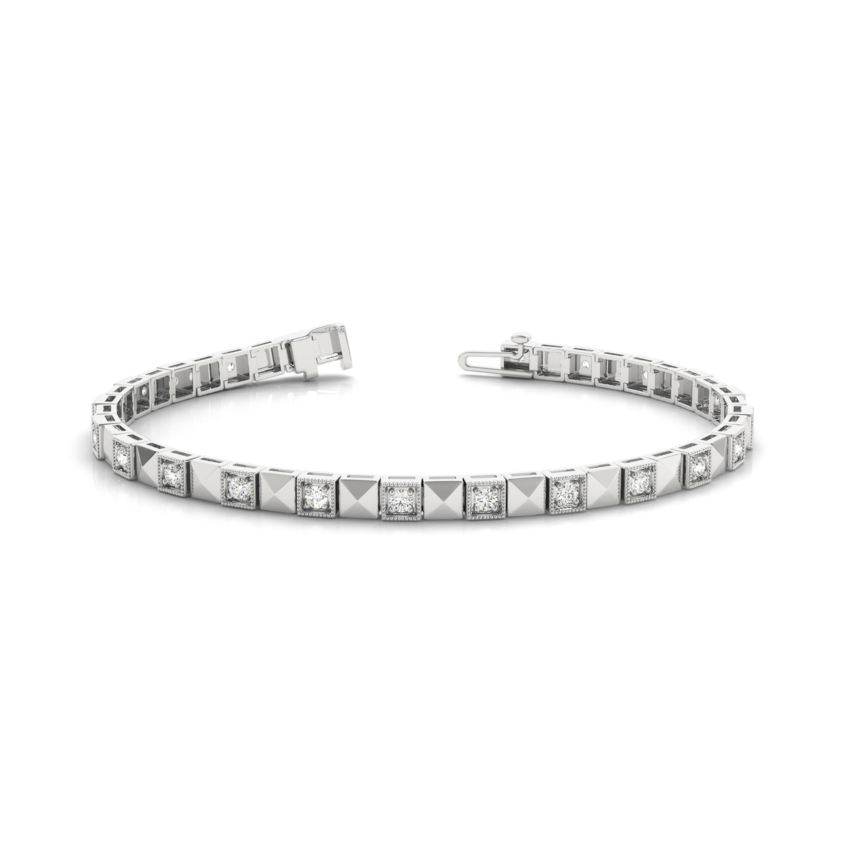Elegant Two-Tone Gold Tennis Bracelet with Lab Grown or Natural Diamonds