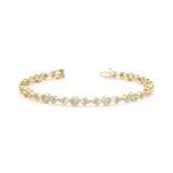 Cluster Diamond Tennis Bracelet in 9K/18K Gold or Platinum Hallmarked