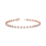 Hexagon Prong Set Diamond Tennis Bracelet in Gold or Platinum UK Made