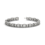 Round Cut Diamond Tennis Bracelet in Gold and Platinum with Prong Setting