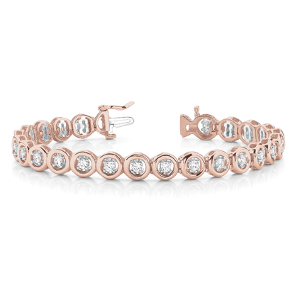 Classic Round Diamond Tennis Bracelet with Lab Grown or Natural Diamonds in Gold or Platinum