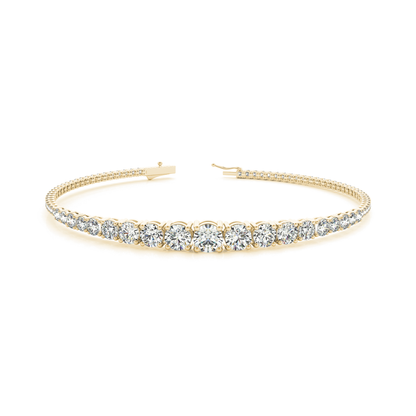 Luxury Tennis Bracelet with Graduated Round Diamonds in 9K Gold
