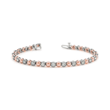 Two Tone Diamond Tennis Bracelet in Lab Grown or Natural Diamond in Gold or Platinum
