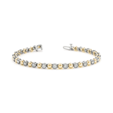 Two Tone Diamond Tennis Bracelet in Lab Grown or Natural Diamond in Gold or Platinum