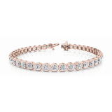 Cushion Link Tennis Bracelet with Round Cut Lab or Natural Diamonds in Gold & Platinum