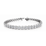 Cushion Link Tennis Bracelet with Round Cut Lab or Natural Diamonds in Gold & Platinum