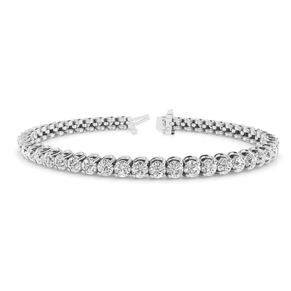 Premium Lab Grown or Natural Diamond Tennis Bracelet in Gold or Platinum UK Made