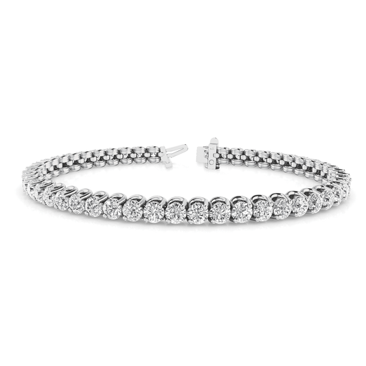 Premium Lab Grown or Natural Diamond Tennis Bracelet in Gold or Platinum UK Made