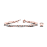 Round Brilliant Cut Prong Set Diamond Tennis Bracelet in 9K Solid Gold